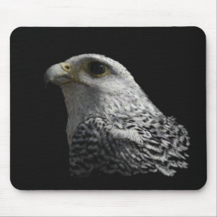 Arctic Gyrfalcon Portrait Painting Mouse Pad