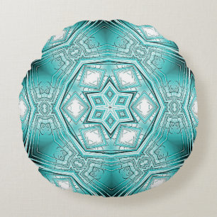 Arctic Kaleidoscope Round Pillow