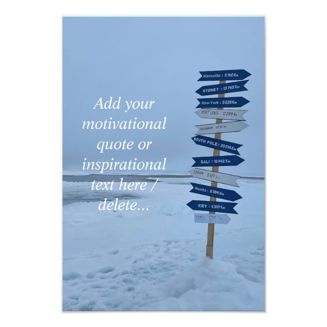 Arctic Landscape, North Pole 90°Latitude, Custom Photo Print (Front)