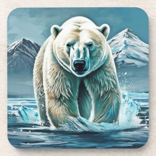 Arctic Majesty: Best Polar Bear Paint Art Coaster