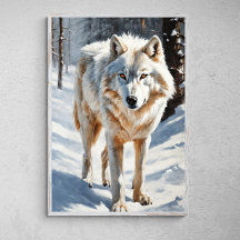 Arctic Majesty: White Wolf in the Snow