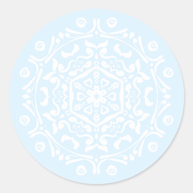 Arctic Mandala Classic Round Sticker (Front)