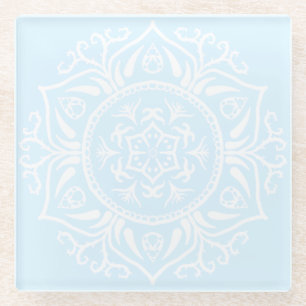 Arctic Mandala Glass Coaster