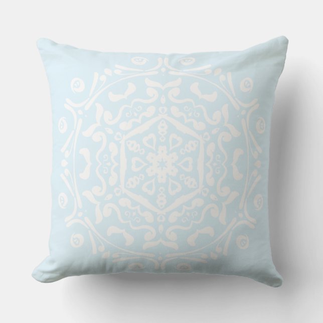 Arctic Mandala Throw Pillow (Front)
