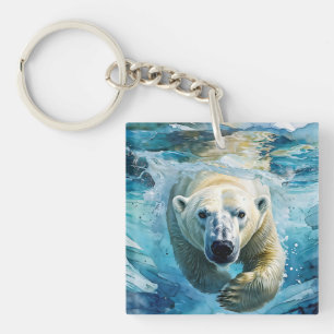 Arctic Mirage: The Swimming Monarch Keychain