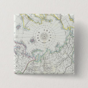 Arctic, Northern Hemisphere 2 Inch Square Button
