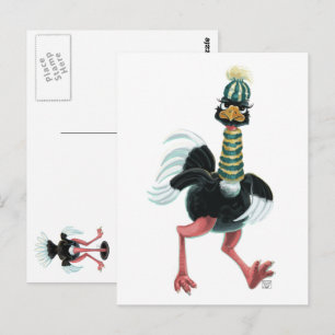 Arctic Ostrich on the Run Postcard