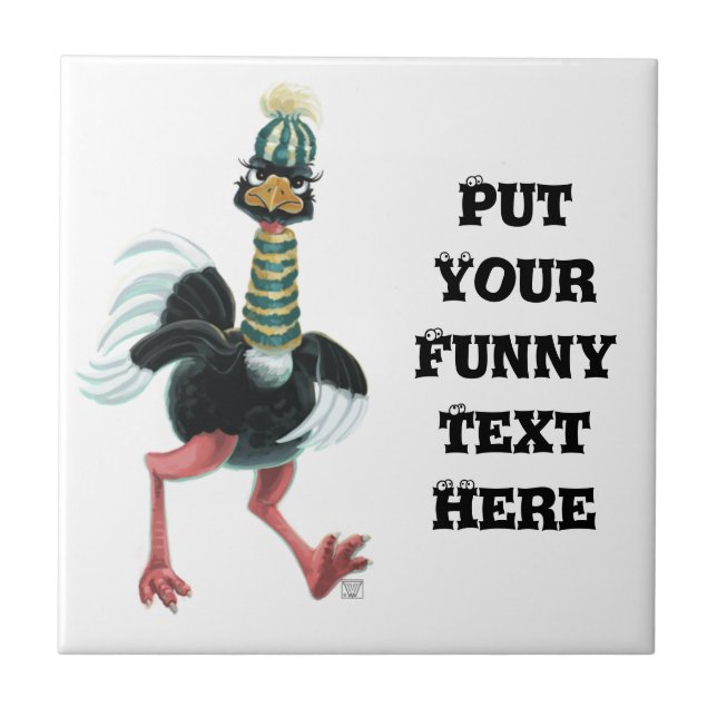 Arctic Ostrich on the Run Tile (Front)
