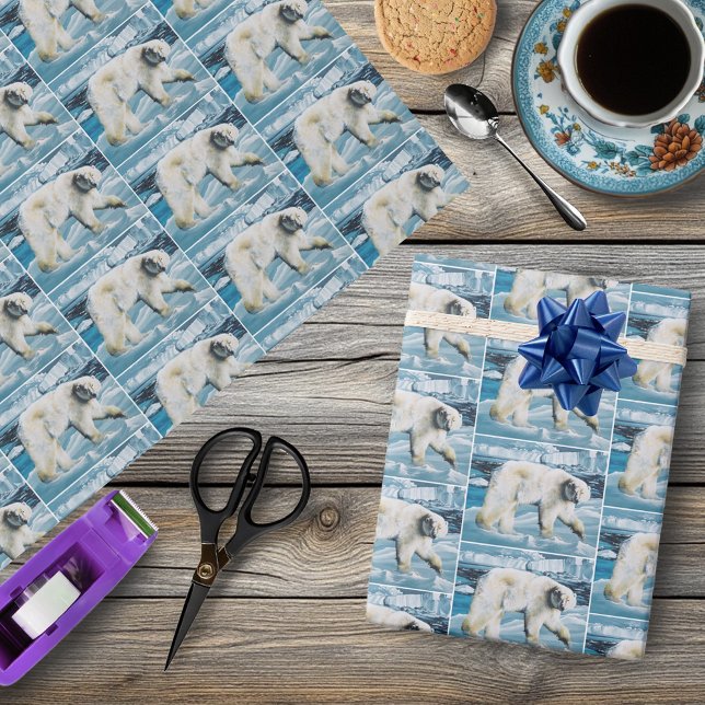 Arctic Polar Bear Blue Wrapping Paper (Creator Uploaded)