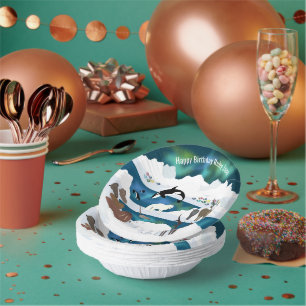 Arctic Polar Bear Reindeer Walrus Orca Narwhal Fox Paper Plate