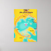 Arctic Region north pole map