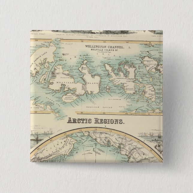 Arctic Regions 2 Inch Square Button (Front)