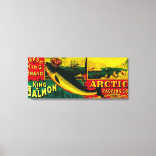 Arctic Salmon Can LabelNushagak, AK Canvas Print