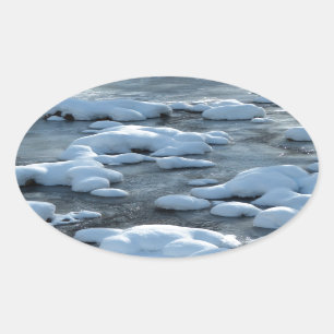 Arctic Scene Oval Sticker