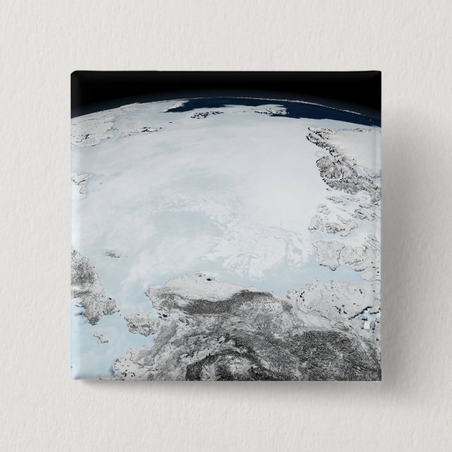 Arctic sea ice 2 2 inch square button (Front)