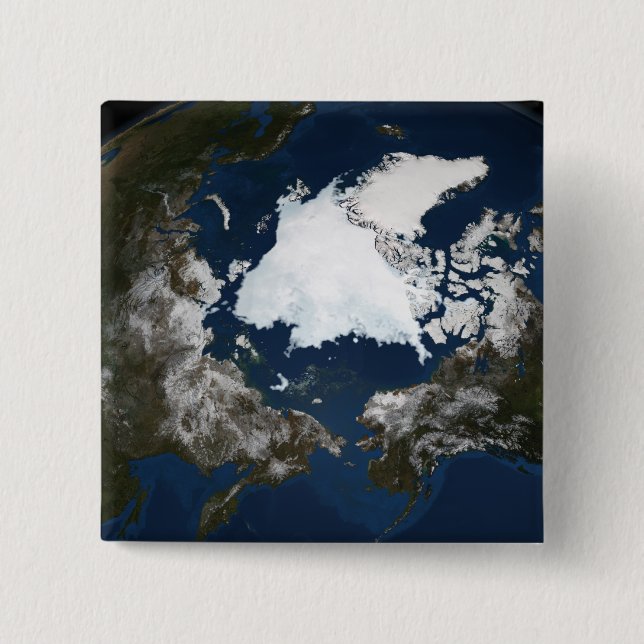 Arctic sea ice 2 inch square button (Front)