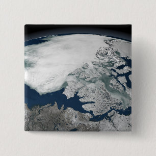 Arctic sea ice above North America 2 Inch Square Button