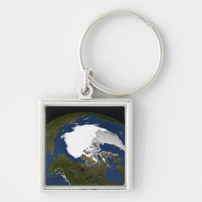 Arctic sea ice in 2005 keychain (Front)