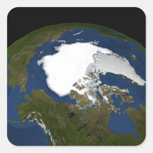 Arctic sea ice in 2005 square sticker