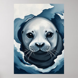 Arctic Seal Close-Up – Winter Wildlife Animal Poster