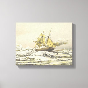Arctic Ship Franklin Expedition Lithograph Canvas Print
