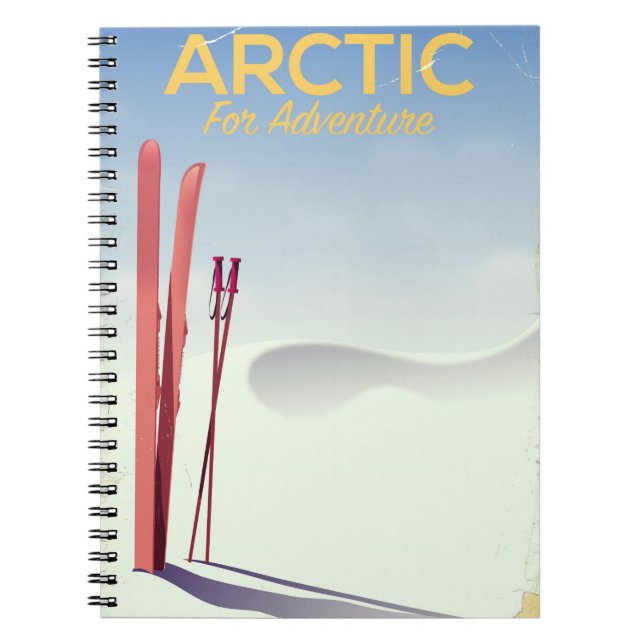 Arctic ski vintage adventure exploration poster notebook (Front)