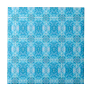Arctic sky blue geometric pattern tile