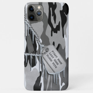 Arctic Snow Camo w/ Dog Tags iPhone 11 Pro Max Case