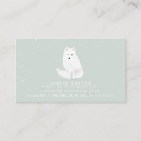 Arctic Snow Fox Blue Baby Shower Diaper Raffle