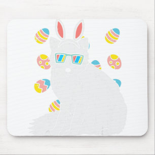 Arctic Snow Fox Bunny Ears Glasses Eggs Easter Ani Mouse Pad