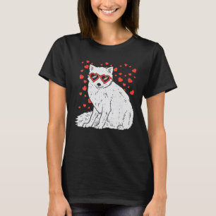 Arctic Snow Fox Heart Glasses Valentines Day T-Shirt