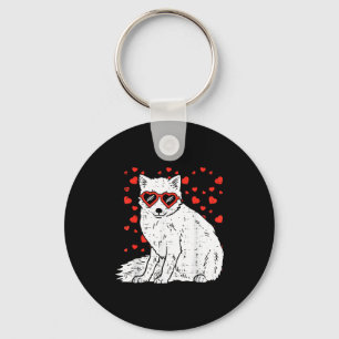 Arctic Snow Fox Heart Gles Valentines Day Animal G Keychain