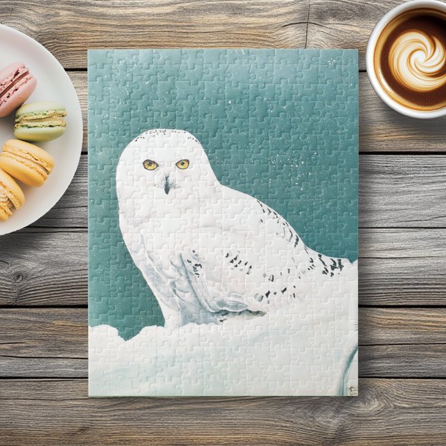 Arctic Teal Snowy Owl Jigsaw Puzzle (Creator Uploaded)