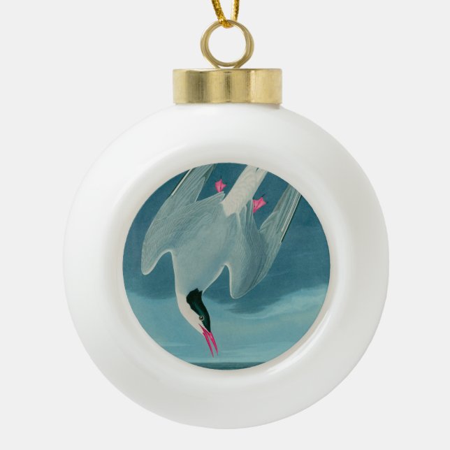 Arctic Tern Birds of America Audubon Print Ceramic Ball Christmas Ornament (Front)