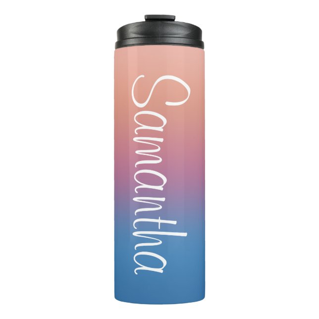 Arctic Twilight Ombre Personalized Thermal Tumbler (Front)