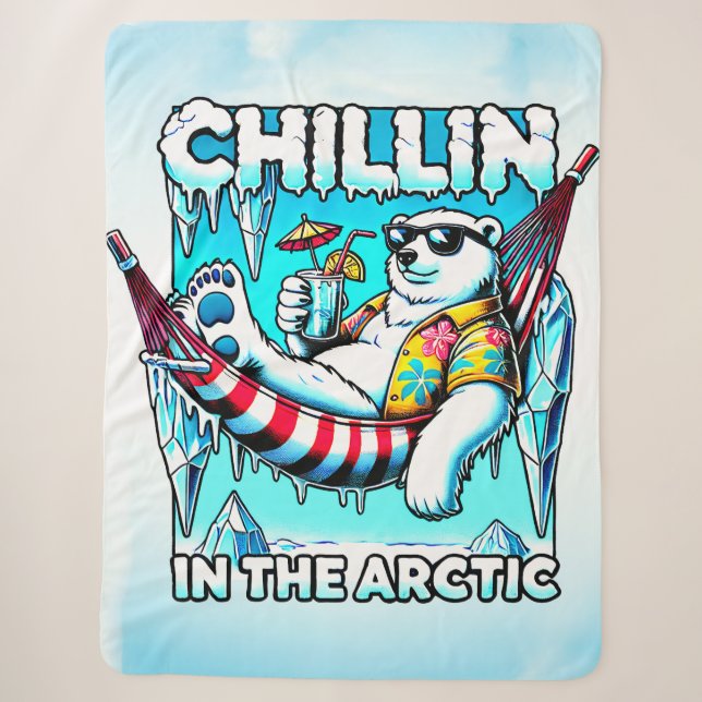 Arctic Vacation Sherpa Blanket (Front)