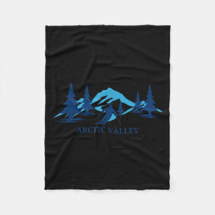 Arctic valley alaska ski resort skiing skier fleece blanket