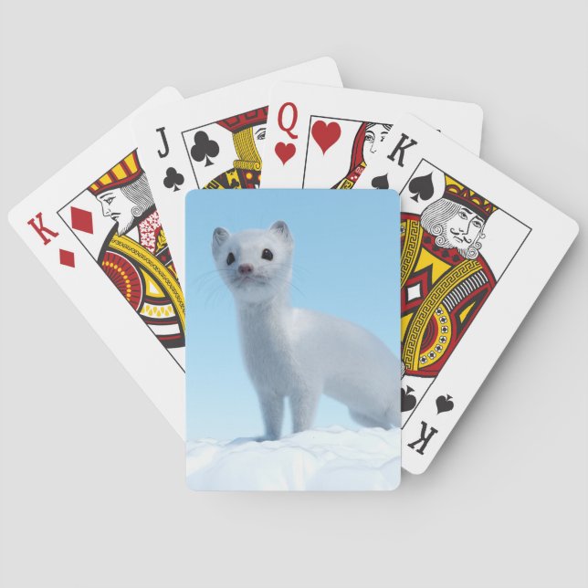 Arctic Weasel Charm Playing Cards (Back)