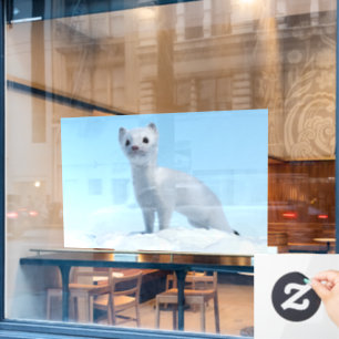 Arctic Weasel Charm Window Cling