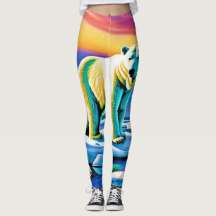 Arctic Wild Snowy Polar Bear Leggings