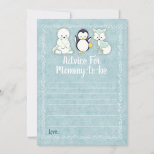 Arctic Winter Animals Advice For Mommy Shower Game Card