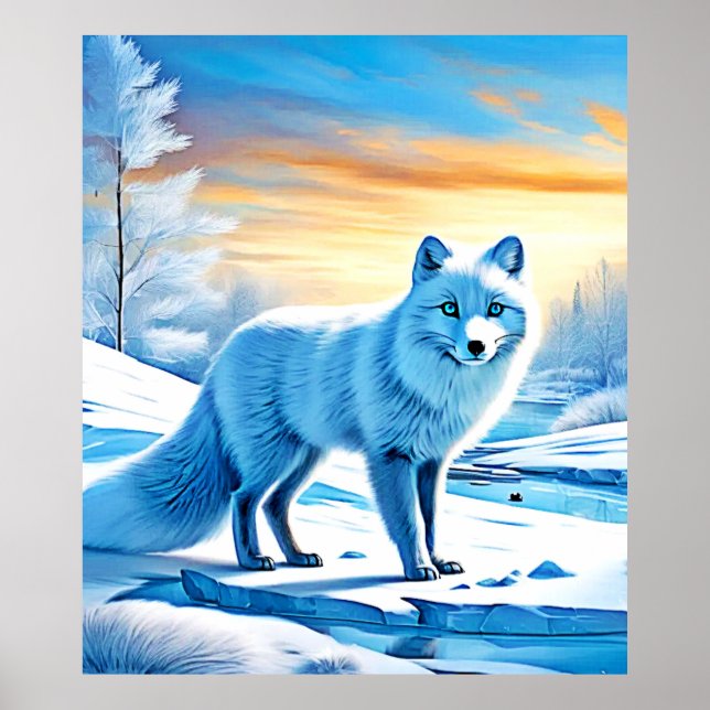 Arctic Winter Fox Snow  Poster (Front)