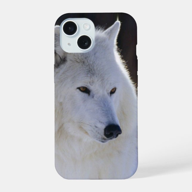 Arctic Wolf Face iPhone 15 Case (Back)