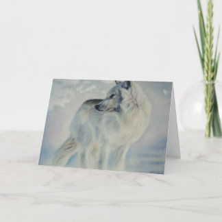 "Arctic Wolf in Winter" Holiday Card