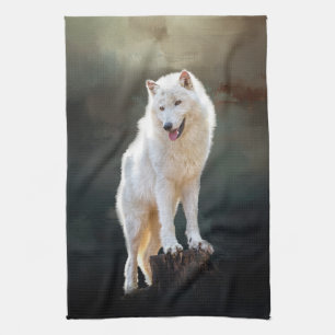 Arctic wolf kitchen towel