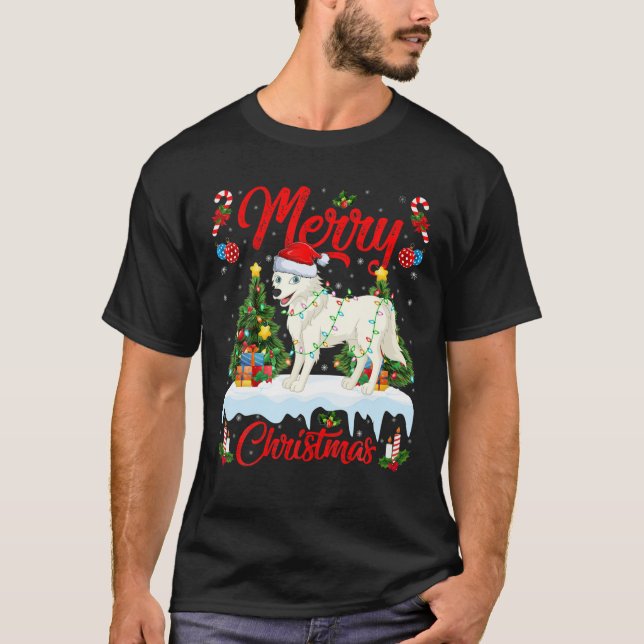 Arctic-Wolf Lover Xmas Lighting Santa Arctic-Wolf T-Shirt (Front)