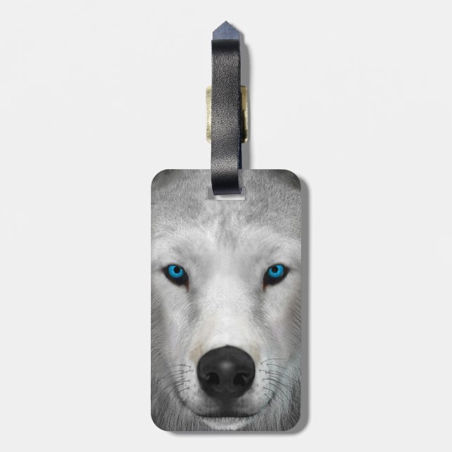 Arctic Wolf Luggage Tag (Back Vertical)
