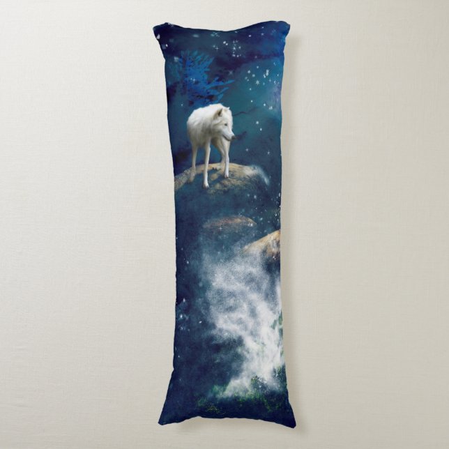 ARCTIC WOLF MOON STRIDER BODY PILLOW (Front Vertical)