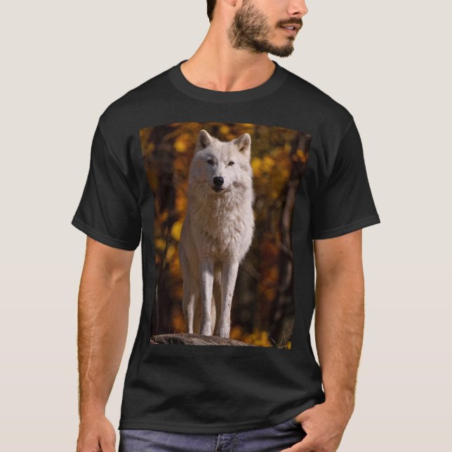 Arctic Wolf On Rock T-Shirt (Front)