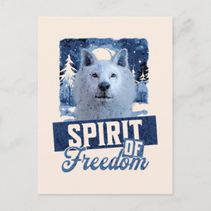Arctic Wolf Spirit of Freedom Postcard